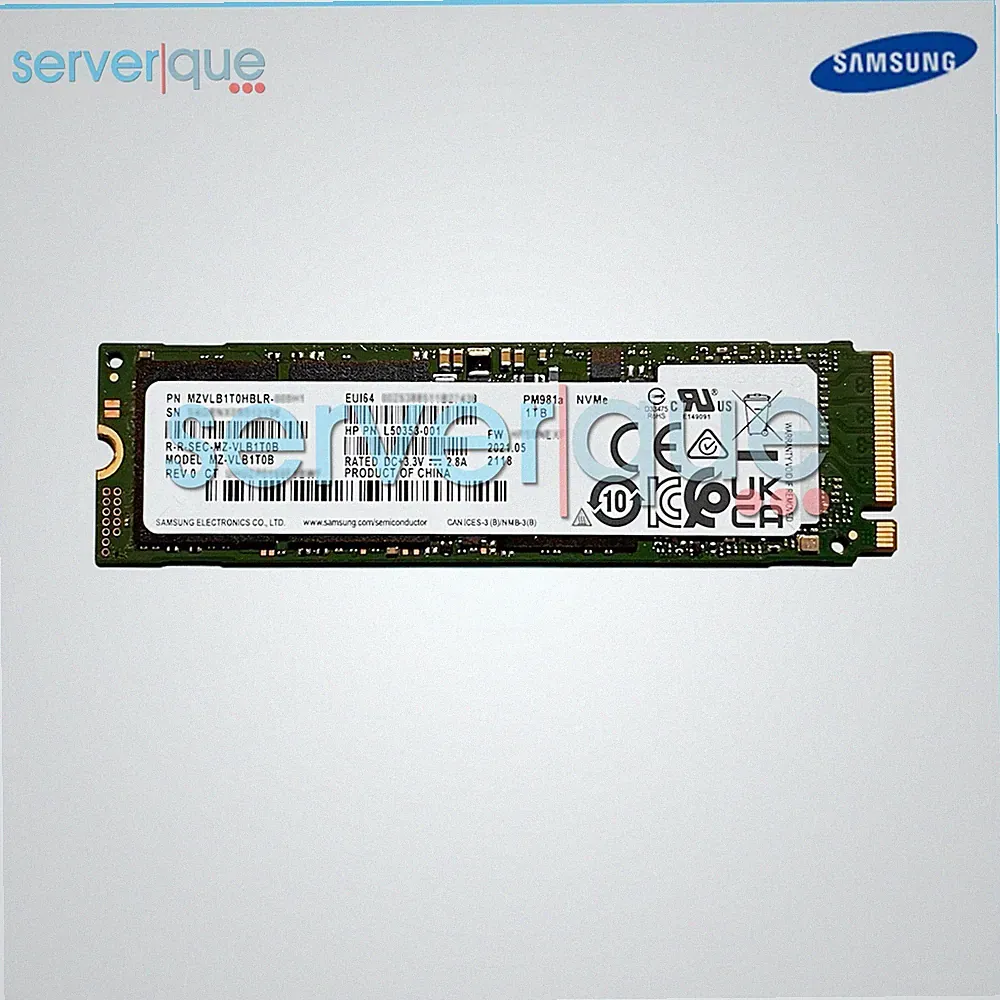 HP Samsung MZ-VLB1T0B PM981a 1TB PCI-e 3.0 x4 NVMe M.2 2280 Solid State Drive