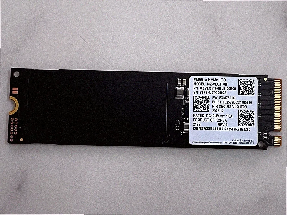 SAMSUNG PM991A MZ-VLQ1T0B 1TB M.2 2280 NVME PCIE GEN3X4 SSD MZVLQ1T0HBLB-00B00H1
