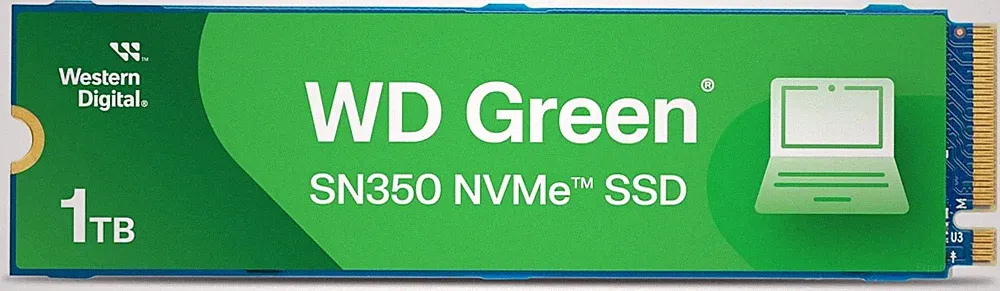 Western Digital 1TB WD Green SN350 NVMe Internal SSD Gen3 PCIe, M.2 2280